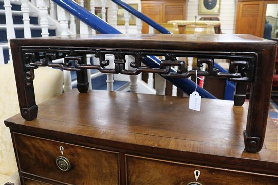 A Chinese rosewood Kang table W.77cm